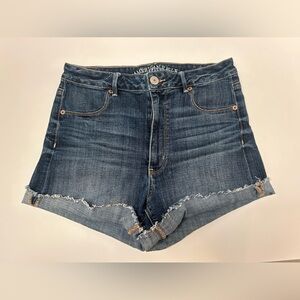 American Eagle Sky High Shortie Cuffed Raw Hem Shorts Size 12 *Run Small 8